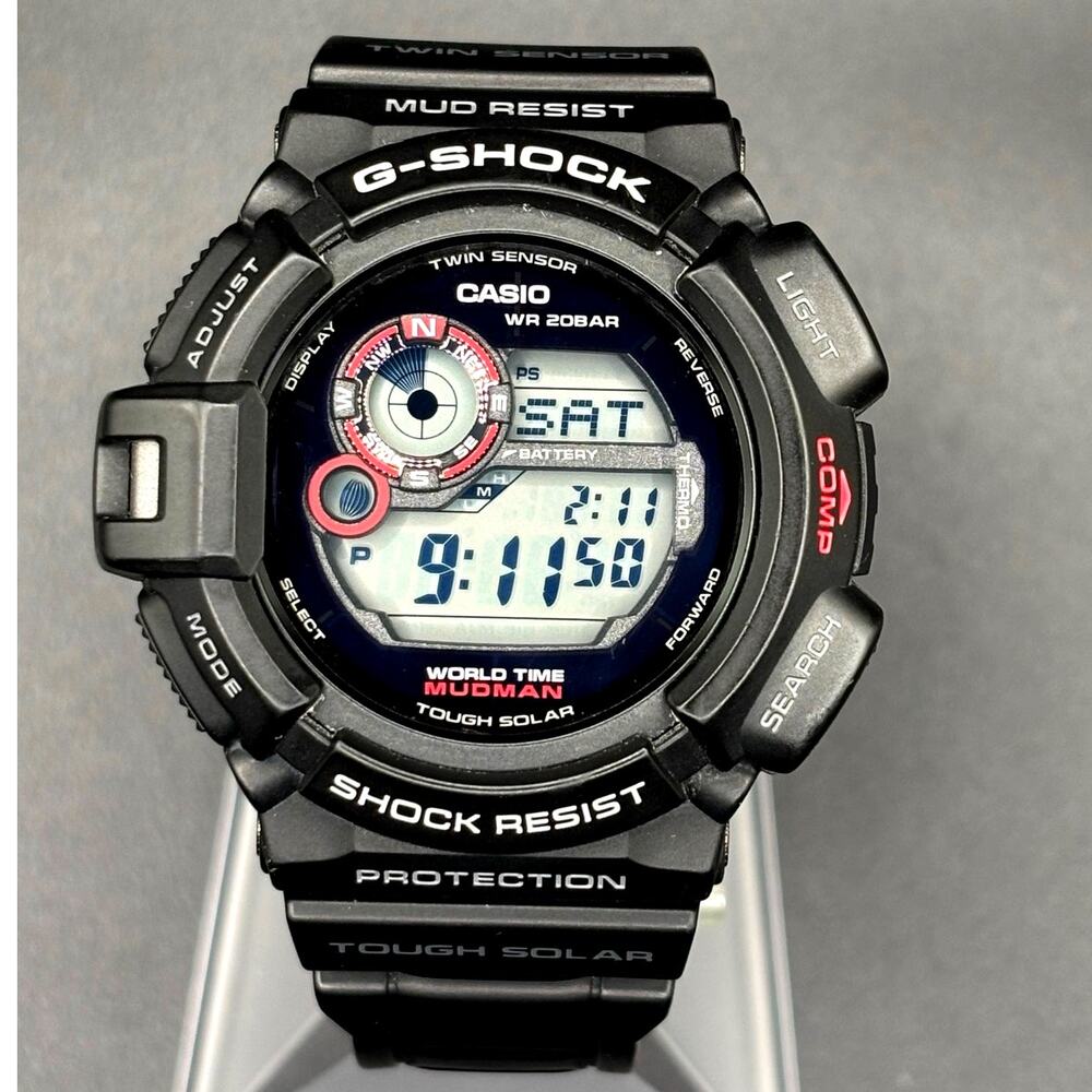 Casio G-Shock Mudman G9300-1 Tough Solar Twin Sensor Digital Men's Watch